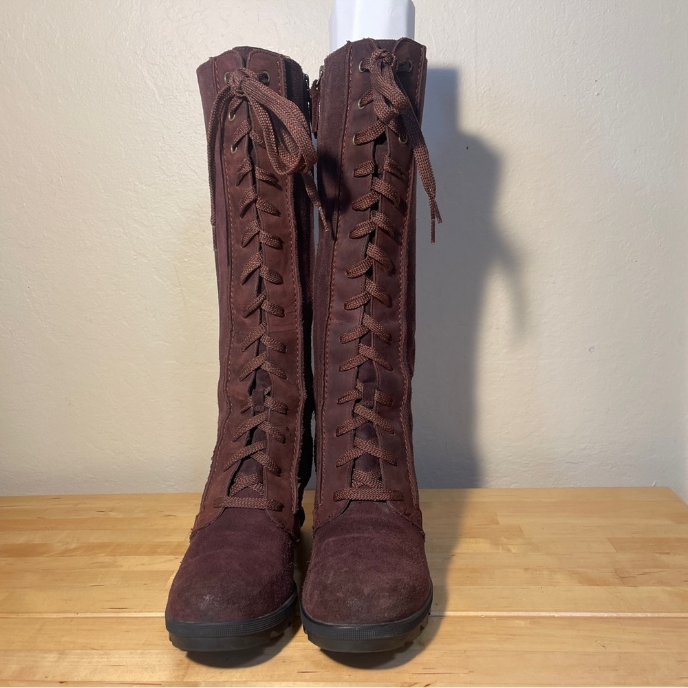 Sorel, the Joan Wedge II Tall Waterproof Leather Boots - Picture 3 of 15